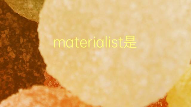 materialist是什么意思 materialist的翻译、读音、例句、中文解释