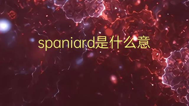 spaniard是什么意思 spaniard的翻译、读音、例句、中文解释