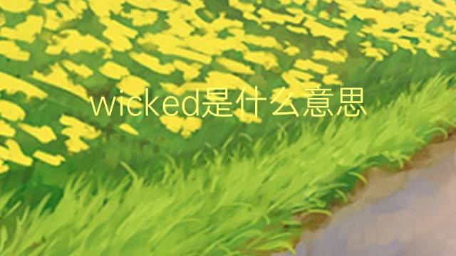 wicked是什么意思 wicked的翻译、读音、例句、中文解释