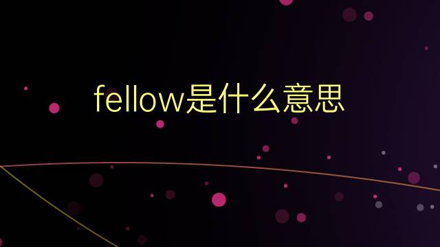 fellow是什么意思 fellow的翻译、读音、例句、中文解释