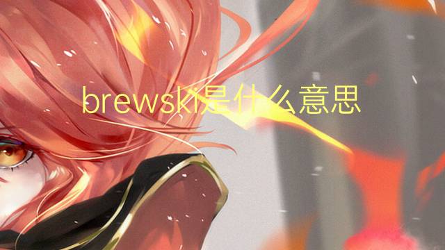 brewski是什么意思 brewski的翻译、读音、例句、中文解释