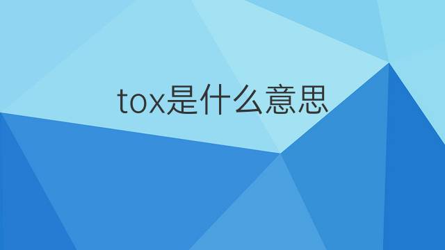 tox是什么意思 tox的翻译、读音、例句、中文解释