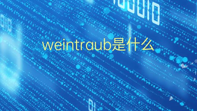 weintraub是什么意思 英文名weintraub的翻译、发音、来源