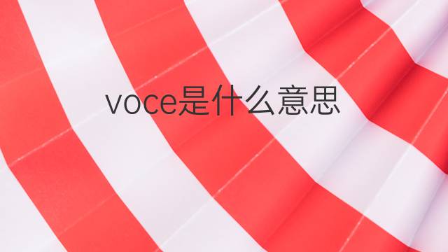 voce是什么意思 voce的翻译、读音、例句、中文解释