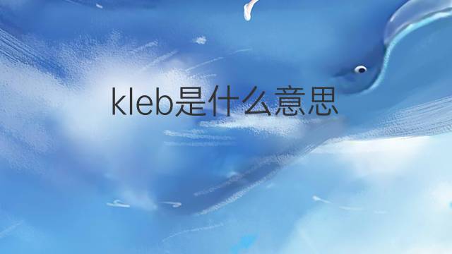 kleb是什么意思 kleb的翻译、读音、例句、中文解释