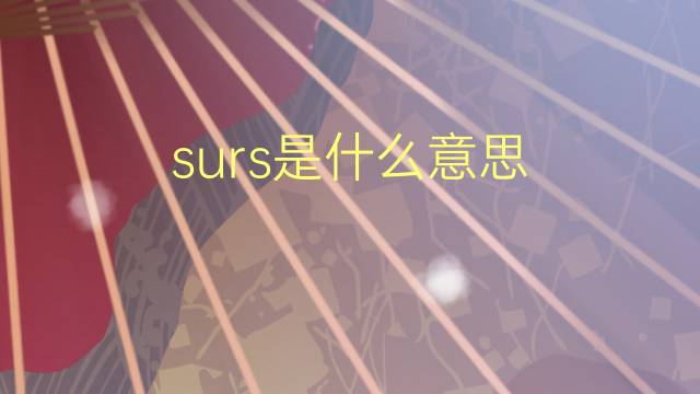 surs是什么意思 surs的翻译、读音、例句、中文解释