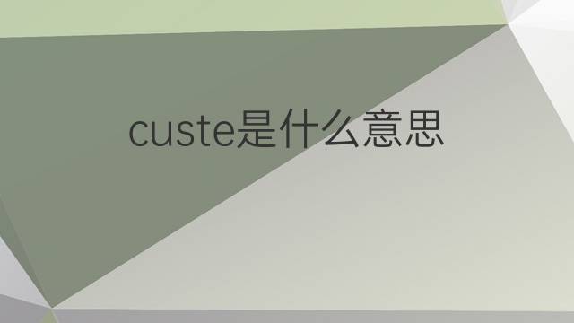 custe是什么意思 custe的翻译、读音、例句、中文解释