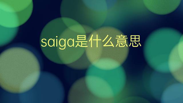 saiga是什么意思 saiga的翻译、读音、例句、中文解释