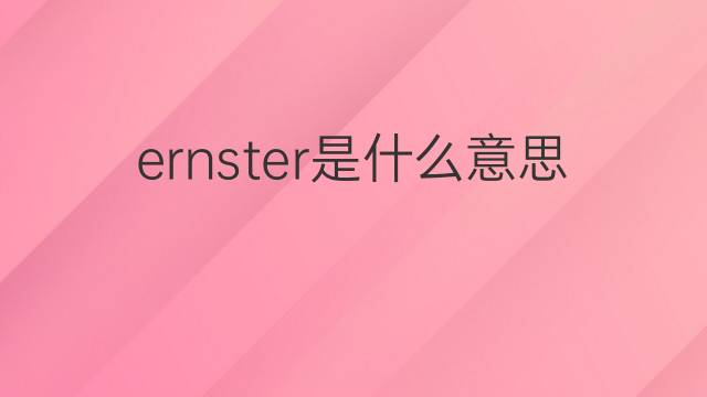 ernster是什么意思 ernster的翻译、读音、例句、中文解释