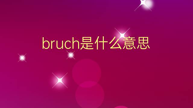 bruch是什么意思 bruch的翻译、读音、例句、中文解释