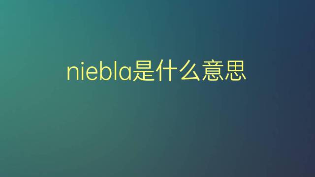 niebla是什么意思 niebla的翻译、读音、例句、中文解释