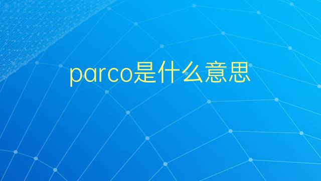 parco是什么意思 parco的翻译、读音、例句、中文解释