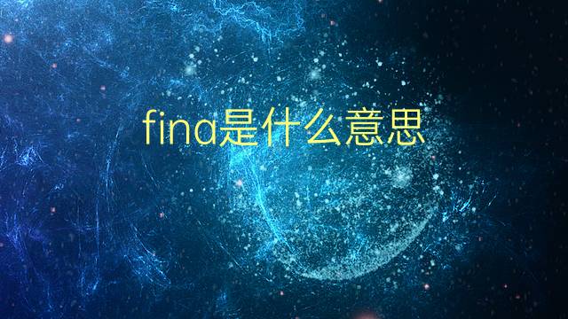 fina是什么意思 fina的翻译、读音、例句、中文解释