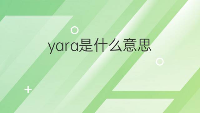 yara是什么意思 yara的翻译、读音、例句、中文解释