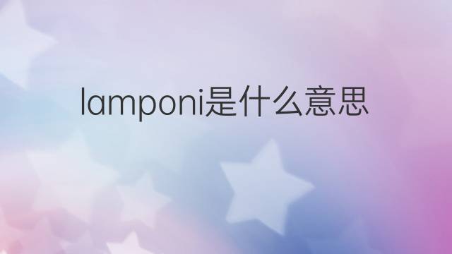 lamponi是什么意思 lamponi的翻译、读音、例句、中文解释