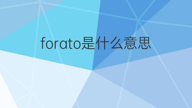 forato是什么意思 forato的翻译、读音、例句、中文解释