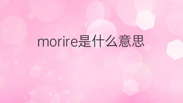 morire是什么意思 morire的翻译、读音、例句、中文解释