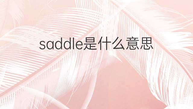 saddle是什么意思 saddle的翻译、读音、例句、中文解释