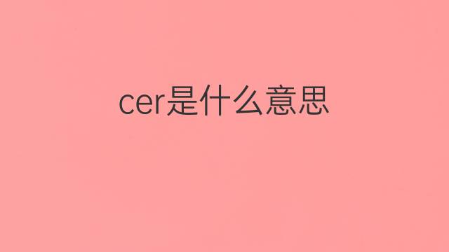 cer是什么意思 cer的翻译、读音、例句、中文解释