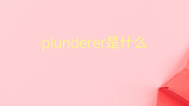 plunderer是什么意思 plunderer的翻译、读音、例句、中文解释