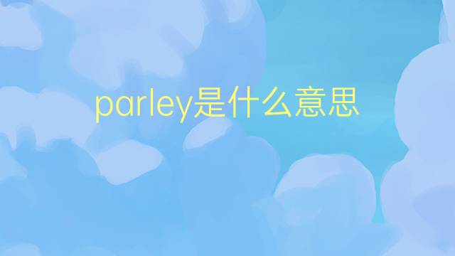 parley是什么意思 parley的翻译、读音、例句、中文解释