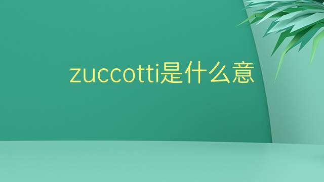 zuccotti是什么意思 英文名zuccotti的翻译、发音、来源