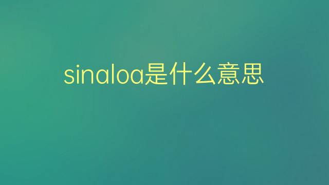 sinaloa是什么意思 sinaloa的翻译、读音、例句、中文解释