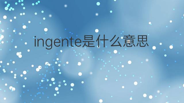 ingente是什么意思 ingente的翻译、读音、例句、中文解释