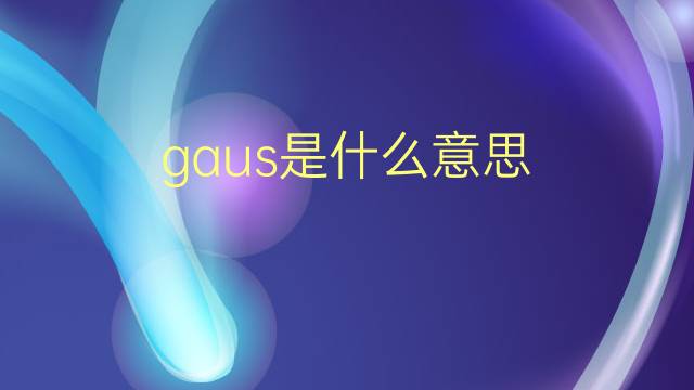 gaus是什么意思 英文名gaus的翻译、发音、来源