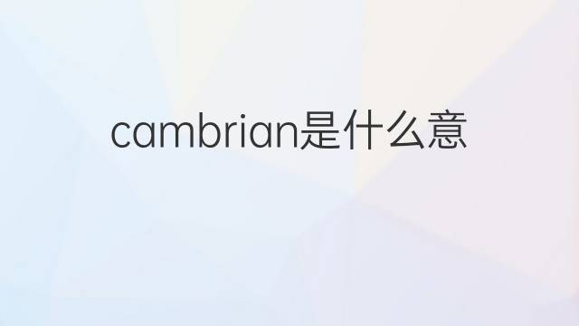 cambrian是什么意思 cambrian的翻译、读音、例句、中文解释