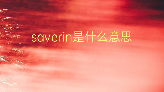 saverin是什么意思 英文名saverin的翻译、发音、来源