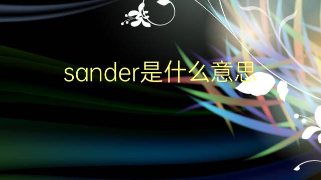 sander是什么意思 sander的翻译、读音、例句、中文解释