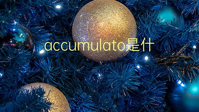 accumulato是什么意思 accumulato的翻译、读音、例句、中文解释