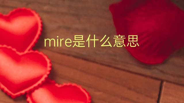 mire是什么意思 mire的翻译、读音、例句、中文解释