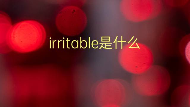 irritable是什么意思 irritable的翻译、读音、例句、中文解释