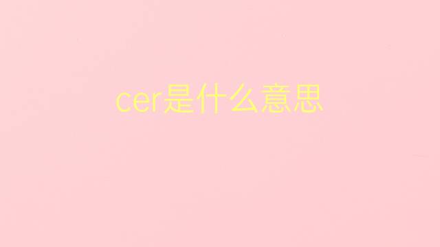 cer是什么意思 cer的翻译、读音、例句、中文解释