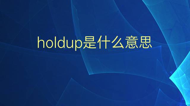 holdup是什么意思 holdup的翻译、读音、例句、中文解释