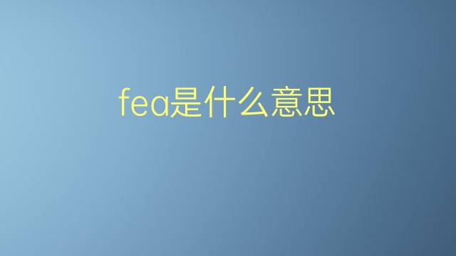 fea是什么意思 fea的翻译、读音、例句、中文解释