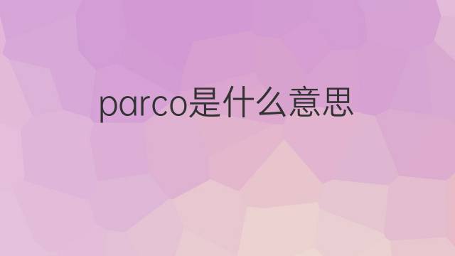 parco是什么意思 parco的翻译、读音、例句、中文解释