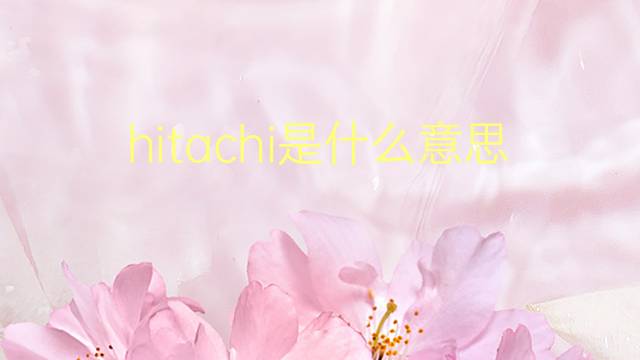 hitachi是什么意思 hitachi的翻译、读音、例句、中文解释