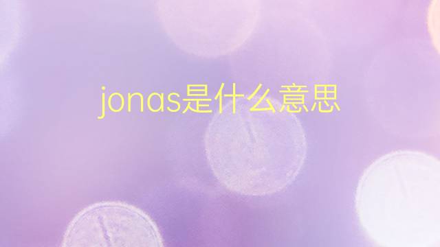 jonas是什么意思 jonas的翻译、读音、例句、中文解释