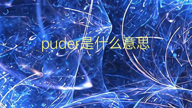 puder是什么意思 puder的翻译、读音、例句、中文解释