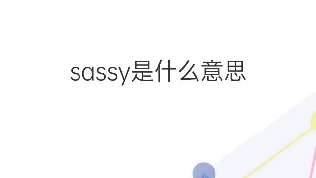 sassy是什么意思 sassy的翻译、读音、例句、中文解释