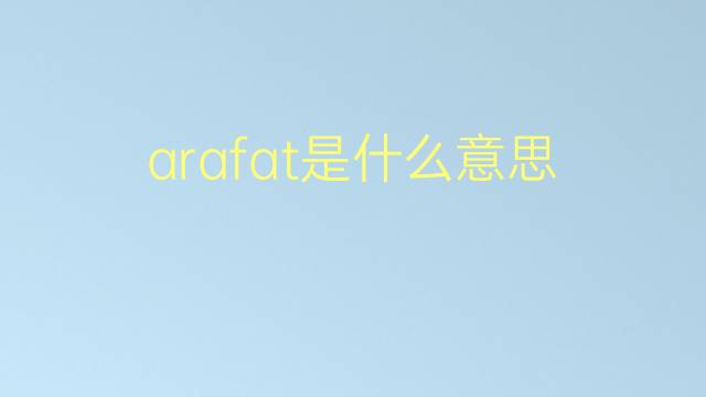 arafat是什么意思 arafat的翻译、读音、例句、中文解释