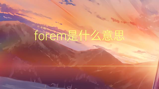 forem是什么意思 forem的翻译、读音、例句、中文解释