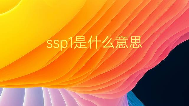 ssp1是什么意思 ssp1的翻译、读音、例句、中文解释