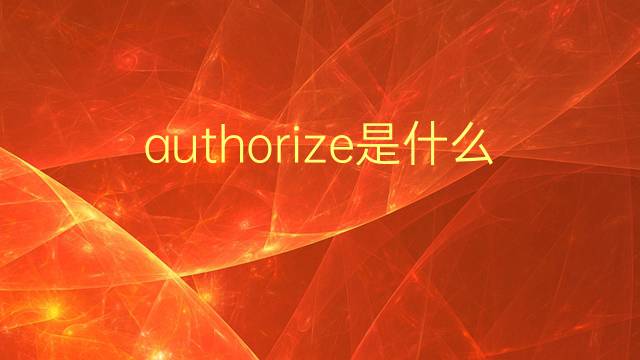 authorize是什么意思 authorize的翻译、读音、例句、中文解释