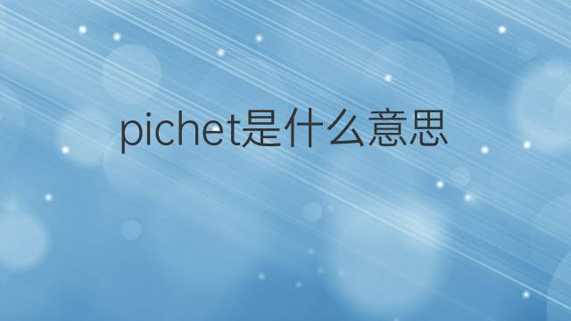 pichet是什么意思 pichet的翻译、读音、例句、中文解释