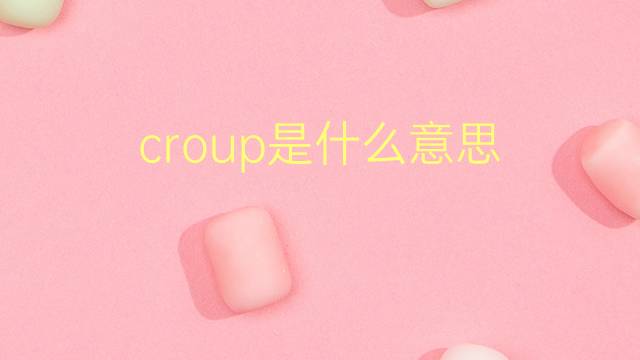 croup是什么意思 croup的翻译、读音、例句、中文解释