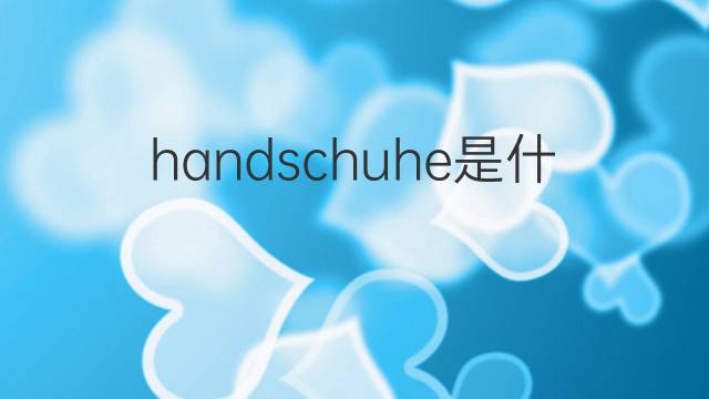 handschuhe是什么意思 handschuhe的翻译、读音、例句、中文解释